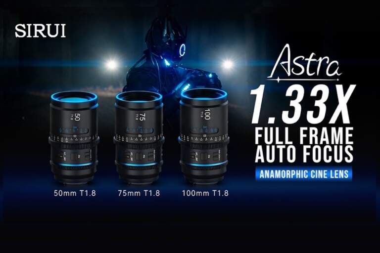 Objetivos Sirui Astra AF 1.33x anamórficos T1.8 montado en cámara full frame