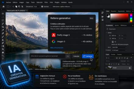 Adobe ahora muestra el costo en créditos de IA en Photoshop antes de generar