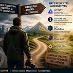 Adobe discontinuó el plan fotográfico de 20 GB para nuevos clientes. Imagen de un hombre con una cámara en mano en un camino rural.